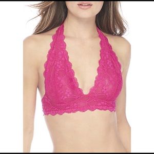 FREE PEOPLE Galloon Lace Halter Bralette NWOT